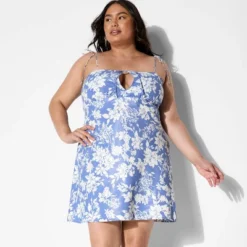 Women's Keyhole Mini Empire Waist Dress - Wild Fable™ Blue Floral 9 Women's Keyhole Mini Empire Waist Dress - Wild Fable™ Blue Floral -Target GUEST 04734c8c 3e19 4acf a47a 0e20da829eaa