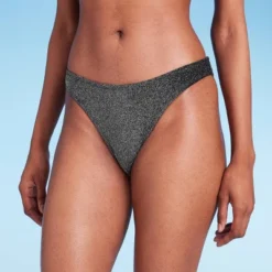 Women's High Leg Cheeky Bikini Bottom - Wild Fable™ Black Lurex -Target GUEST 065c6c45 a54f 4967 8949 a590560f57ba
