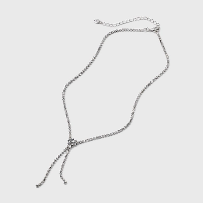 Crystal Y-Necklace - Wild Fable™ Silver 4 Crystal Y-Necklace - Wild Fable™ Silver - Image 2