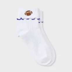 Women's Game Day Embroidered Football Pointelle Bobby Socks With Lettuce Edge Cuff - Wild Fable™ 29 Women's Game Day Embroidered Football Pointelle Bobby Socks With Lettuce Edge Cuff - Wild Fable™ -Target GUEST 0b4765ab d1e8 41fa a350 ca22741aa346