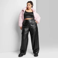 Women's High-Rise Straight Leg Faux Leather Cargo Pants - Wild Fable™ -Target GUEST 0ba539cd 5666 4ae0 ab27 32489eb1b8cb