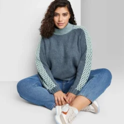 Women's Mock Turtleneck Boxy Pullover Sweater - Wild Fable™ -Target GUEST 0da729d7 cc67 40a1 9363 59919c8df51b