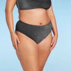 Women's High Leg Cheeky Bikini Bottom - Wild Fable™ Black Lurex -Target GUEST 17e7335c f83c 4acc 8782 0a6d83587620