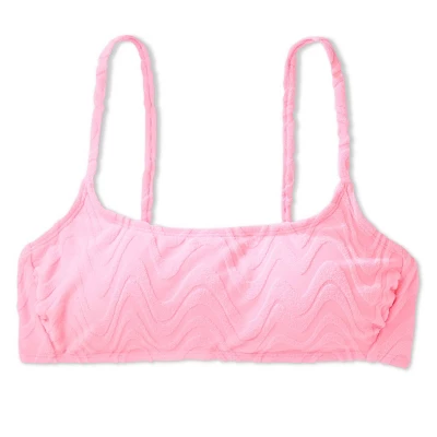 Women's Wavy Terry Textured Bralette Bikini Top - Wild Fable™ Light Pink 9 Women's Wavy Terry Textured Bralette Bikini Top - Wild Fable™ Light Pink - Image 7