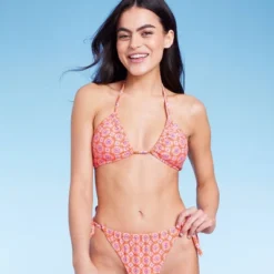 Women's U Bralette Multiway Bikini Top - Wild Fable™ Orange Tile Print -Target GUEST 2688febe 8e83 487f ba8d ba5c6ccc855b