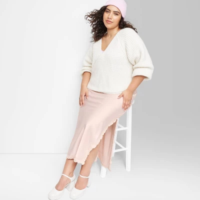 Women's Satin Lace Trim Midi Skirt - Wild Fable™ 7 Women's Satin Lace Trim Midi Skirt - Wild Fable™ - Image 5