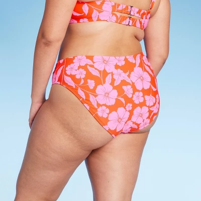 Women's Low-Rise Hipster Bikini Bottom - Wild Fable™ Orange/Pink Tropical Print 3 Women's Low-Rise Hipster Bikini Bottom - Wild Fable™ Orange/Pink Tropical Print