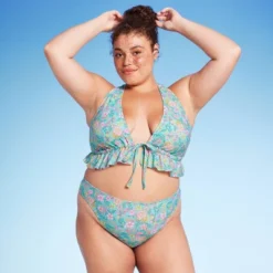 Women's Mid-Rise Cheeky High Leg Bikini Bottom - Wild Fable™ Green Floral Print 6 Women's Mid-Rise Cheeky High Leg Bikini Bottom - Wild Fable™ Green Floral Print -Target GUEST 3f498dd4 c67d 4baf 9014 bdf7e11796a5