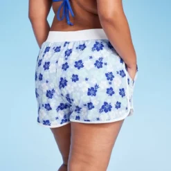 Women's 4" Inseam High Waist Lace-Up Board Shorts - Wild Fable™ Blue Floral Print 10 Women's 4" Inseam High Waist Lace-Up Board Shorts - Wild Fable™ Blue Floral Print -Target GUEST 4841448b 5f4d 4c2b 9e59 df0fb52bc458