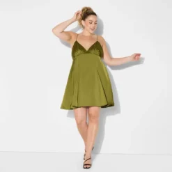 Women's Satin Mini Slip Dress - Wild Fable™ Olive Green 9 Women's Satin Mini Slip Dress - Wild Fable™ Olive Green -Target GUEST 4a3adec5 b2f3 4217 ae35 ba3577f546de