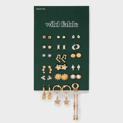Sun And Moon Earring Set 18pc - Wild Fable™ Gold 3 Sun And Moon Earring Set 18pc - Wild Fable™ Gold