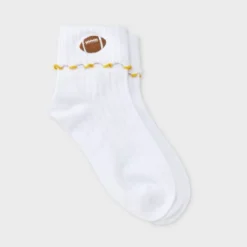 Women's Game Day Embroidered Football Pointelle Bobby Socks With Lettuce Edge Cuff - Wild Fable™ 32 Women's Game Day Embroidered Football Pointelle Bobby Socks With Lettuce Edge Cuff - Wild Fable™ -Target GUEST 563842ba c8ca 4961 8f02 21b115482a35