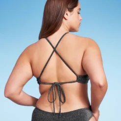 Women's High Next Halter Bralette Bikini Top - Wild Fable™ Black Lurex -Target GUEST 578a2790 e706 477f b251 55376aeed34a