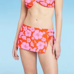 Women's Cinch Side Skirt Cover Up - Wild Fable™ Orange/Pink Tropical Print -Target GUEST 61a722e9 5af5 4e19 88ba b77659b3be4e