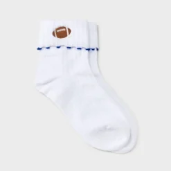 Women's Game Day Embroidered Football Pointelle Bobby Socks With Lettuce Edge Cuff - Wild Fable™ 21 Women's Game Day Embroidered Football Pointelle Bobby Socks With Lettuce Edge Cuff - Wild Fable™ -Target GUEST 62da3715 c064 4381 876d bd55d168bef9