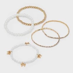 Beaded And Pearl Bow Charm Bracelet Set 5pc - Wild Fable™ Gold 9 Beaded And Pearl Bow Charm Bracelet Set 5pc - Wild Fable™ Gold -Target GUEST 69495807 688c 4cf0 ace8 4c6cb52a8740