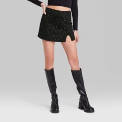 Women's High-Rise Bodycon Mini Skort - Wild Fable™ Black