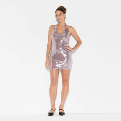 Women's Halter Sequin Mini Bodycon Dress - Wild Fable™ 3 Women's Halter Sequin Mini Bodycon Dress - Wild Fable™