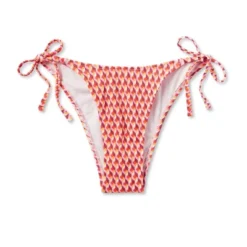 Women's Ribbed Side-Tie Scoop Front High Leg Extra Cheeky Bikini Bottom - Wild Fable™ Geo Print -Target GUEST 726a41f3 5c30 4566 ae00 ded1623eb086