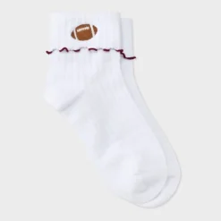 Women's Game Day Embroidered Football Pointelle Bobby Socks With Lettuce Edge Cuff - Wild Fable™ 26 Women's Game Day Embroidered Football Pointelle Bobby Socks With Lettuce Edge Cuff - Wild Fable™ -Target GUEST 7378d7cc 1140 45a0 8c5f ce8f6d28f9af