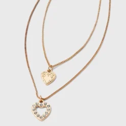 Texture Heart Charm Multi-Strand Necklace - Wild Fable™ Gold -Target GUEST 75314bf1 f4d3 4008 a496 c0136ed3f8e3