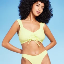 Women's Tie-Front Cap Sleeve Bralette Bikini Top - Wild Fable™ Light Yellow -Target GUEST 75c1528c a308 4473 aff4 9d1b3a387d60