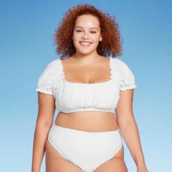 Women's Puff Sleeve Eyelette Bralette Bikini Top - Wild Fable™ White -Target GUEST 79425e88 3d3e 4ccd aeb1 63c8f7fa5690