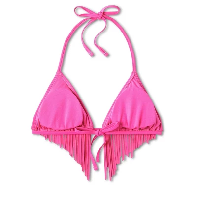 Women's Fringe Detail Triangle Bikini Top - Wild Fable™ Magenta 8 Women's Fringe Detail Triangle Bikini Top - Wild Fable™ Magenta - Image 6