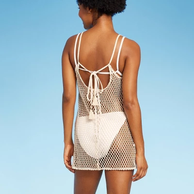 Women's Tassle Trim Crochet Cover Up Dress - Wild Fable™ 3 Women's Tassle Trim Crochet Cover Up Dress - Wild Fable™