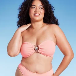 Women's Pucker Textured Center Front Shell Detail Bandeau Bikini Top - Wild Fable™ -Target GUEST 81c3b216 171e 4eff af7e e38773a2128a