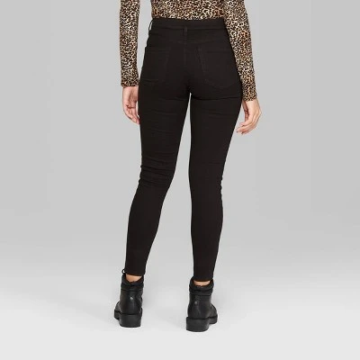 Women's Super-High Rise Distressed Skinny Jeans - Wild Fable™ Black 4 Women's Super-High Rise Distressed Skinny Jeans - Wild Fable™ Black - Image 2