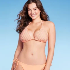 Women's Crochet Triangle Bikini Top - Wild Fable™ Peach -Target GUEST 8b0eaa0f a993 4a69 948b 03ada0431982