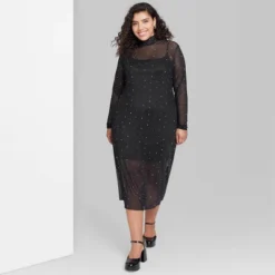 Women's Long Sleeve Rhinestone Mesh Midi Dress - Wild Fable™ Black 8 Women's Long Sleeve Rhinestone Mesh Midi Dress - Wild Fable™ Black -Target GUEST 8e2fe0d8 969d 443a b9ad c8e9673228cd