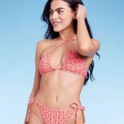 Women's U Bralette Multiway Bikini Top - Wild Fable™ Orange Tile Print -Target GUEST 9ae2c4fa 6a12 4c17 9492 adbb31b8d21f