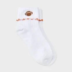 Women's Game Day Embroidered Football Pointelle Bobby Socks With Lettuce Edge Cuff - Wild Fable™ 28 Women's Game Day Embroidered Football Pointelle Bobby Socks With Lettuce Edge Cuff - Wild Fable™ -Target GUEST 9c56199e 3170 4aab 929b 8cf3f600922c