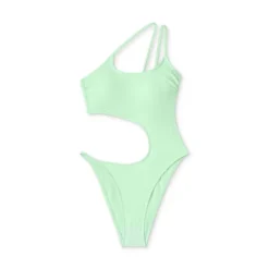 Women's One Shoulder Cut Out One Piece Swimsuit - Wild Fable™ Light Green -Target GUEST a0fa35e7 6cf3 4ce4 a7b9 eccdfa004996