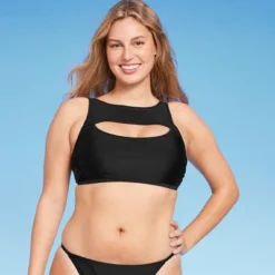 Women's Cut Out High Neck Bikini Top - Wild Fable™ -Target GUEST a1167903 7959 45f6 8b0f 5a4bf46732ad