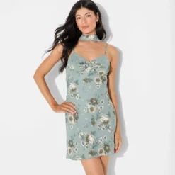 Women's Twist Front Scarf Mini Dress - Wild Fable™ Dark Green Floral 8 Women's Twist Front Scarf Mini Dress - Wild Fable™ Dark Green Floral -Target GUEST a1934972 360e 4b95 8ec2 53574731a7e8