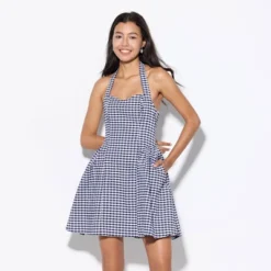 Women's Mini Dress - Wild Fable™ Navy Blue Gingham -Target GUEST a912cafc b82a 4a8e 91cd c37b061710ee