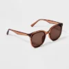 Women's Plastic Round Sunglasses - Wild Fable™ Brown: UV Protection, Recycled Frame, Polycarbonate Lens -Target GUEST ac443bb4 8ee4 45b9 9303 c31871f584b8