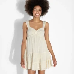 Women's Mini Embroidered Flutter Cap Sleeve Babydoll Dress - Wild Fable™ White -Target GUEST af477e47 2f34 4fff 9f88 785d26be2105