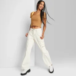 Women's High-Rise Cargo Baggy Jeans - Wild Fable™ Off-White 8 Women's High-Rise Cargo Baggy Jeans - Wild Fable™ Off-White -Target GUEST b7e40712 f8ea 4363 a50c 0f2642a9d94b