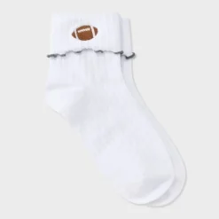 Women's Game Day Embroidered Football Pointelle Bobby Socks With Lettuce Edge Cuff - Wild Fable™ 24 Women's Game Day Embroidered Football Pointelle Bobby Socks With Lettuce Edge Cuff - Wild Fable™ -Target GUEST cc9c80b2 08df 482e b9bd b1141be5a01b