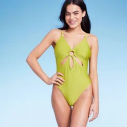 Women's Ring Front Cut Out One Piece Swimsuit - Wild Fable™ Green -Target GUEST ce6bc5e4 5379 4dd2 82b5 d69ed62927f3