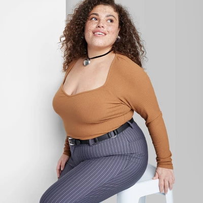 Women's Long Sleeve Sweetheart Neck Seamless Shirt - Wild Fable™ 6 Women's Long Sleeve Sweetheart Neck Seamless Shirt - Wild Fable™ - Image 4