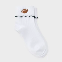 Women's Game Day Embroidered Football Pointelle Bobby Socks With Lettuce Edge Cuff - Wild Fable™ 25 Women's Game Day Embroidered Football Pointelle Bobby Socks With Lettuce Edge Cuff - Wild Fable™ -Target GUEST d82cbfbc da04 469f a293 d84daac02d44