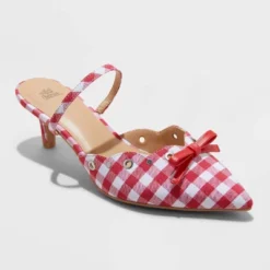 Women's Lysandra Gingham Eyelet Kitten Heels - Wild Fable™ Red -Target GUEST e3e67ebb 200c 4dc0 9bc8 dddff3d73845