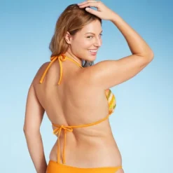 Women's Crochet Triangle Bikini Top - Wild Fable™ Orange Multi Striped -Target GUEST e775dc1d 0be5 48c9 b9b7 63db44200623