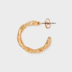 Smooth Twist And Pearl Hoop Earring Set 3pc - Wild Fable™ Gold -Target GUEST e9a5c6c9 b3a2 46dd 9e56 fc787453c400