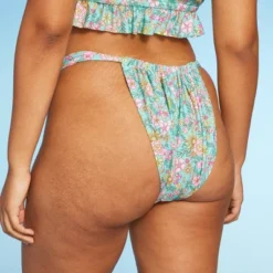 Women's Wide Strap Adjustable High Leg Bikini Bottom - Wild Fable™ Green Floral Print 10 Women's Wide Strap Adjustable High Leg Bikini Bottom - Wild Fable™ Green Floral Print -Target GUEST eb08b05e ba88 48b9 82e5 5ca2039cea18